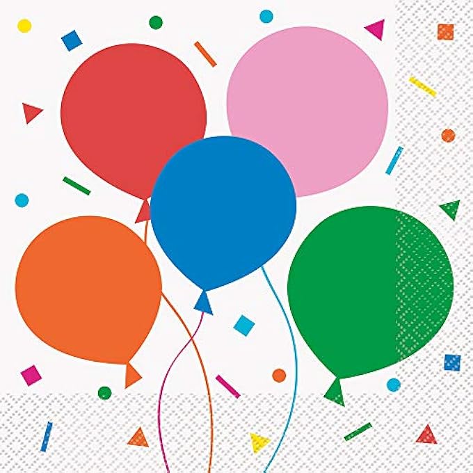 74752 CLASSIC LUNCHEON NAPKINS | COLORFUL BALLOONS THEME - Image 1